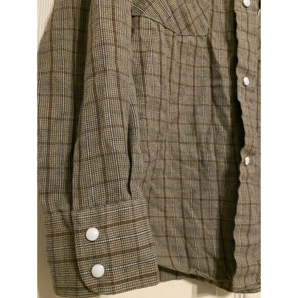 VTG Levi's Plaid Western Shirt Pearl Snap Youth Small Boys 8-10 Rodeo Korea GUC - Picture 6 of 16